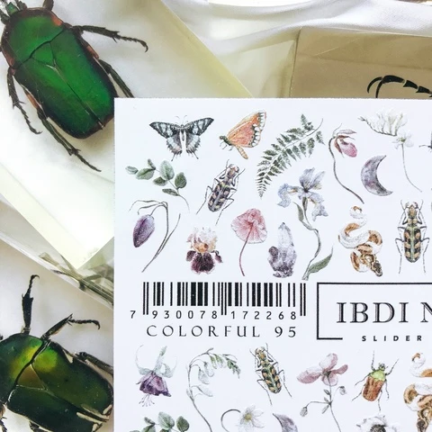 IBDI Butterfly nail decals / sliders #Colorful 95
