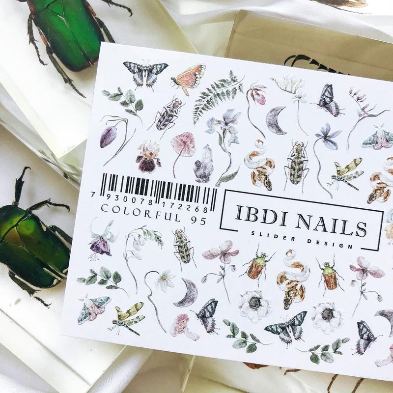 IBDI Butterfly nail decals / sliders #Colorful 95