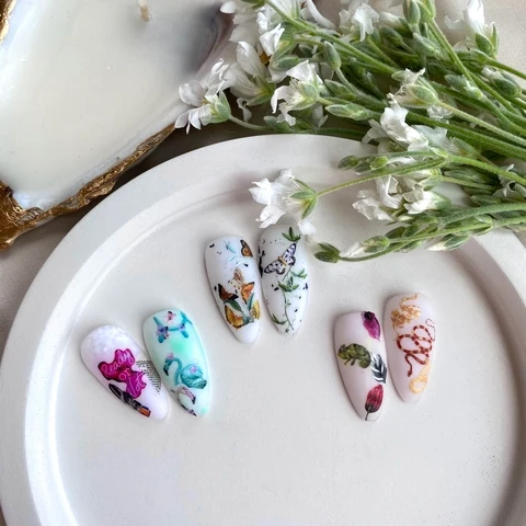 IBDI Flower & Animal nail decals / sliders #Colorful 98
