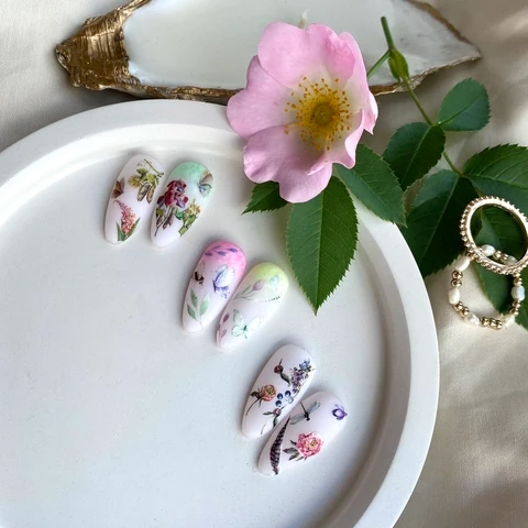IBDI Flower nail decals / sliders #Colorful 97