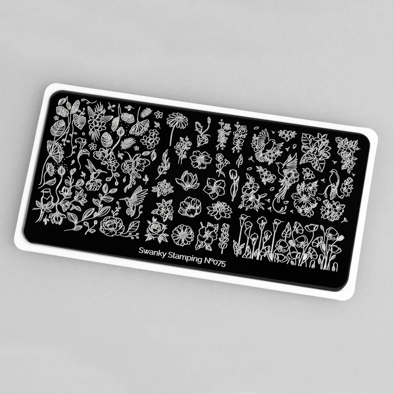 Swanky Stamping flower and bird nail stamping plates 075