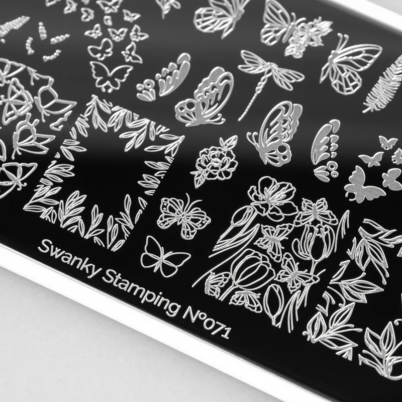 Swanky Stamping flower and butterfly nail stamping plates 071