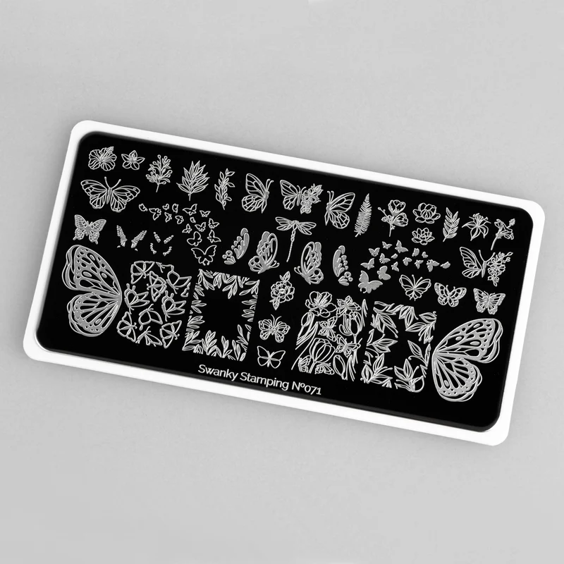 Swanky Stamping flower and butterfly nail stamping plates 071