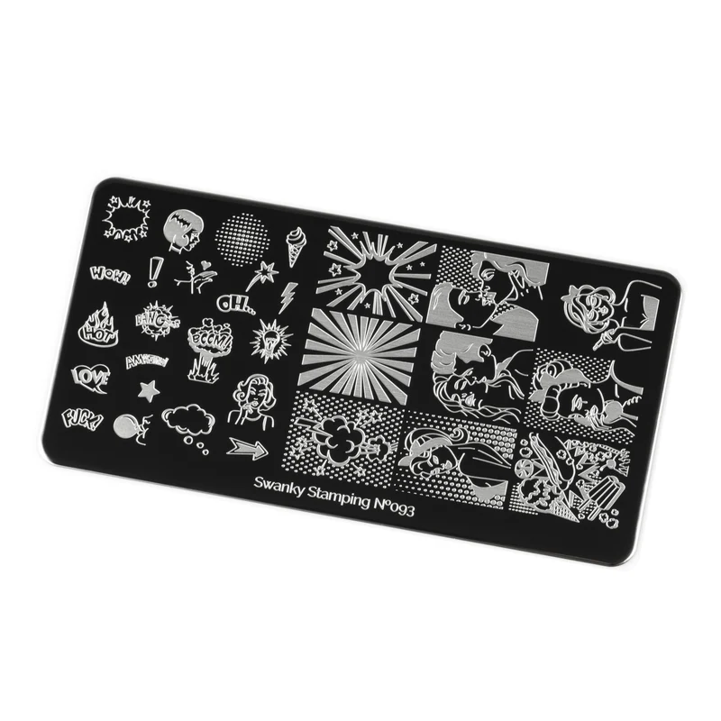 Swanky Stamping wonder woman comics lightning nail stamping plates 093