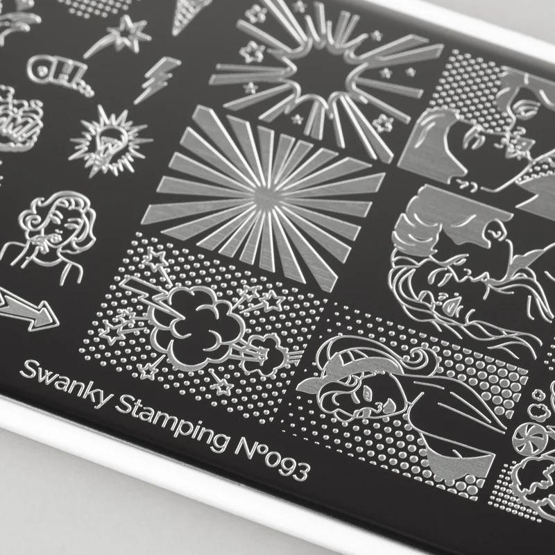 Swanky Stamping wonder woman comics lightning nail stamping plates 093