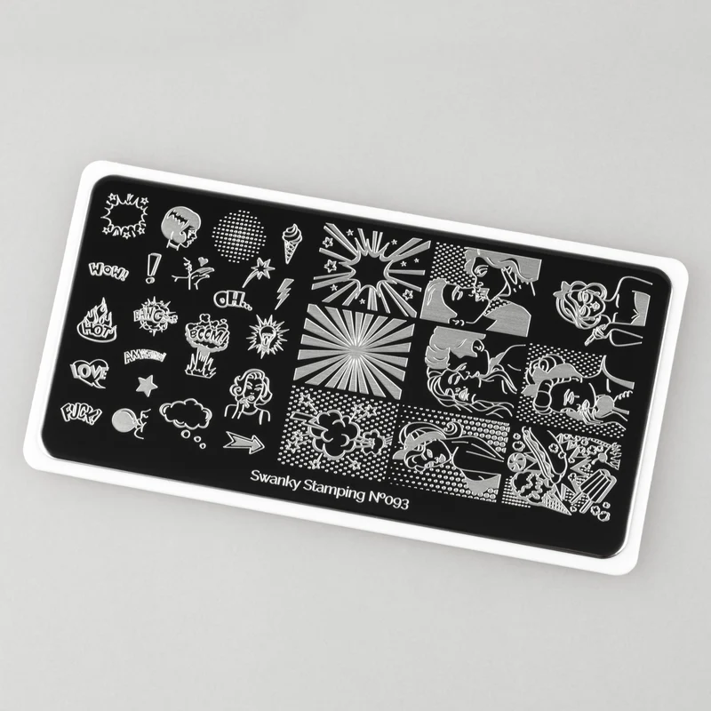 Swanky Stamping wonder woman comics lightning nail stamping plates 093