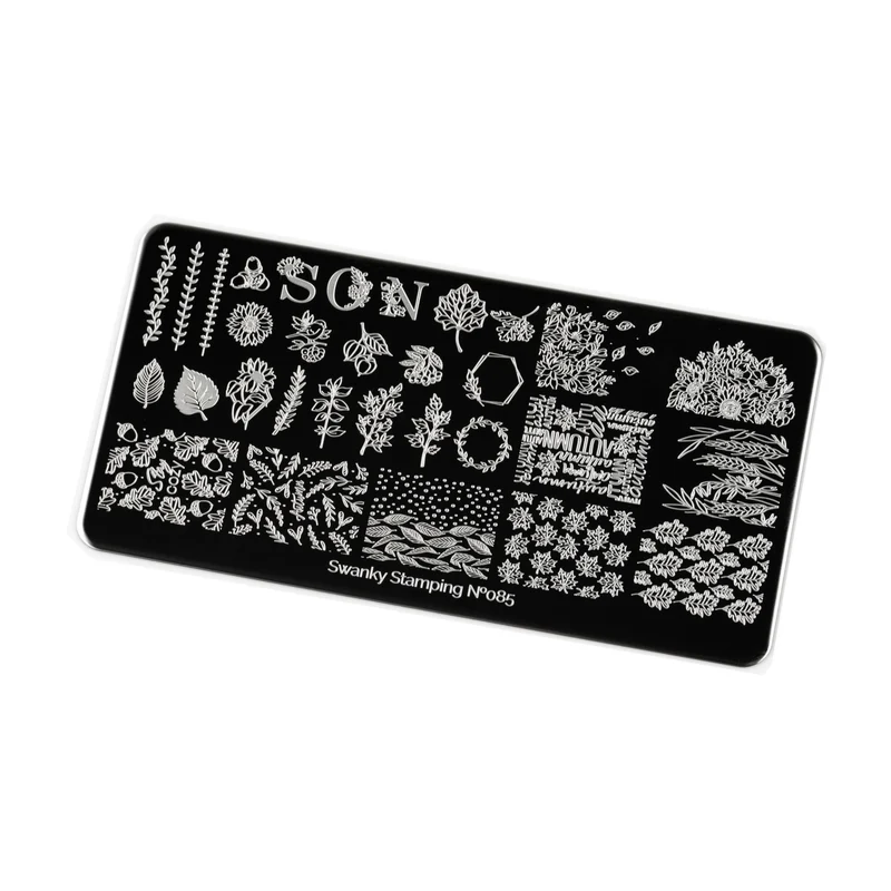 Swanky Stamping leaf / autumn nail stamping plates 085
