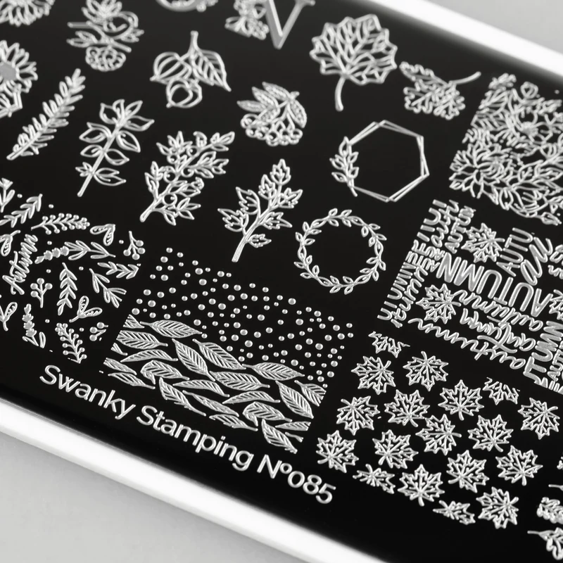 Swanky Stamping leaf / autumn nail stamping plates 085