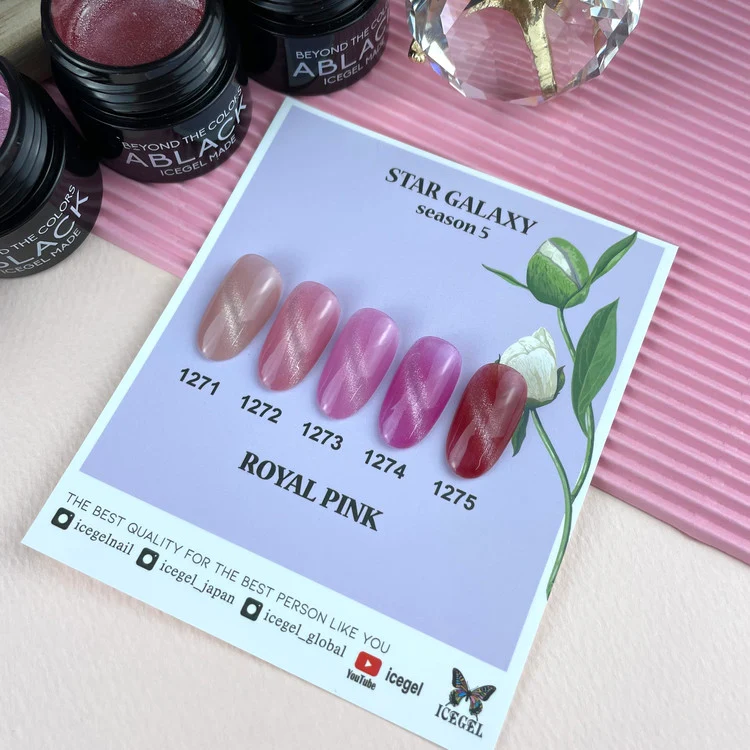 ICEGEL Star galaxy royal pink gel polish