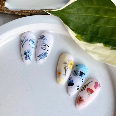 IBDI Flower nail decals / sliders #Colorful 93
