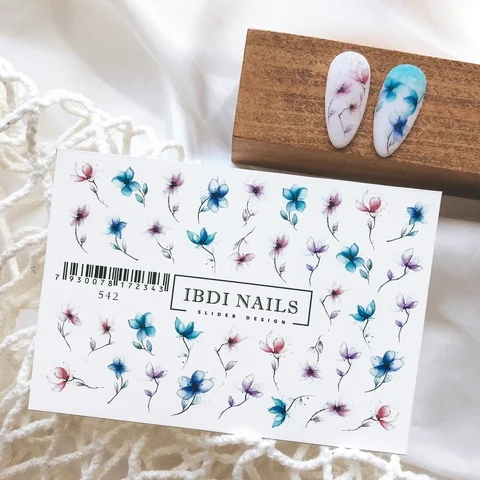 IBDI Flower nail decals / sliders #542
