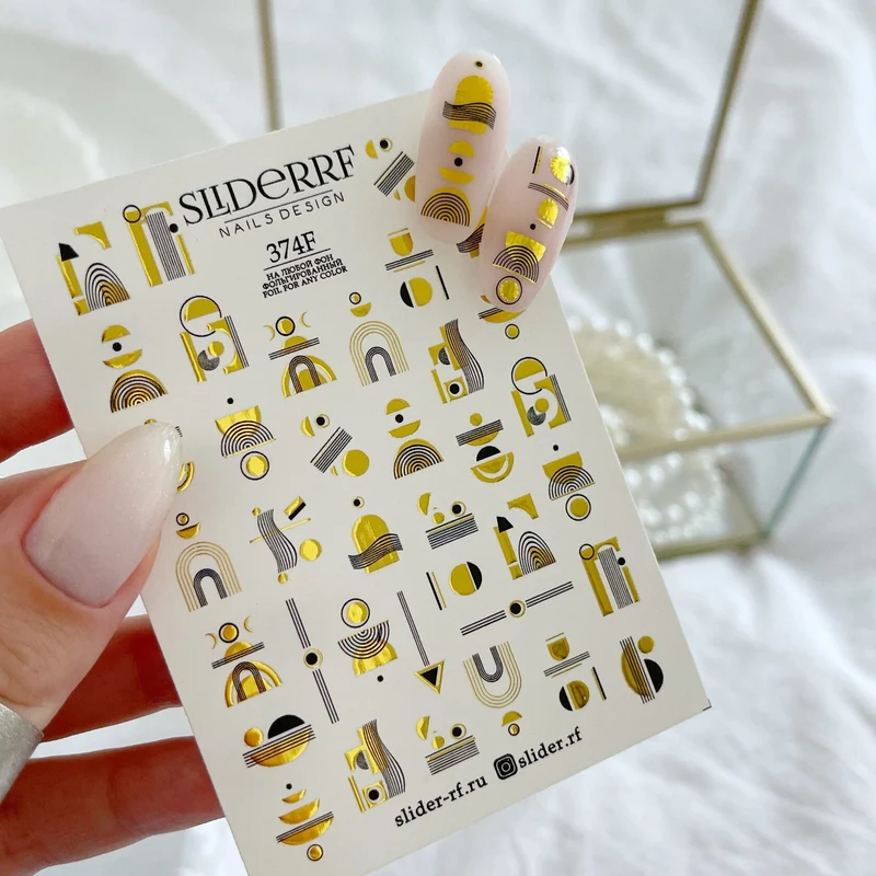 Slider.RF geometric foil nail decals / sliders 374F