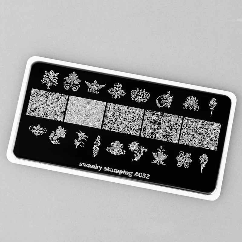 Swanky Stamping flower and pattern nail stamping plates 032