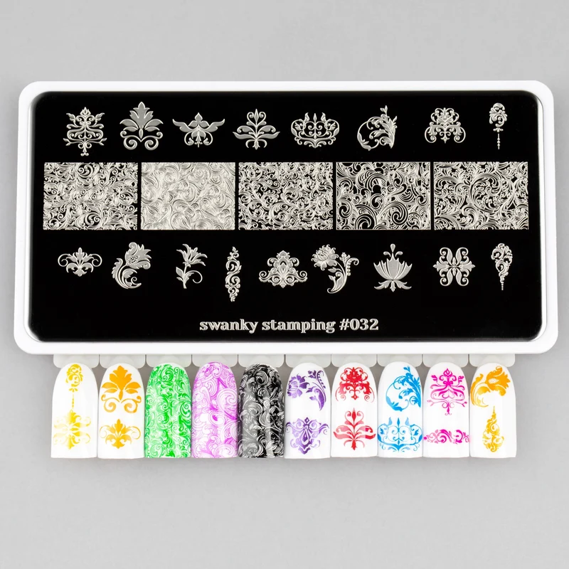 Swanky Stamping flower and pattern nail stamping plates 032