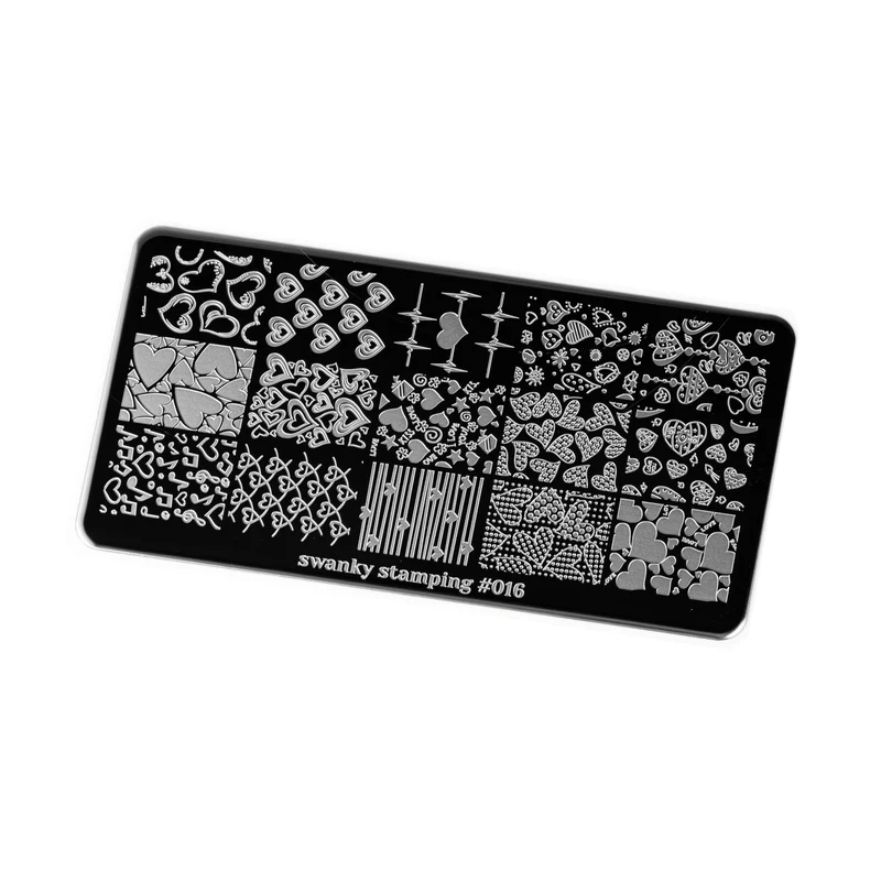 Swanky Stamping Valentines Day heart nail stamping plates 016