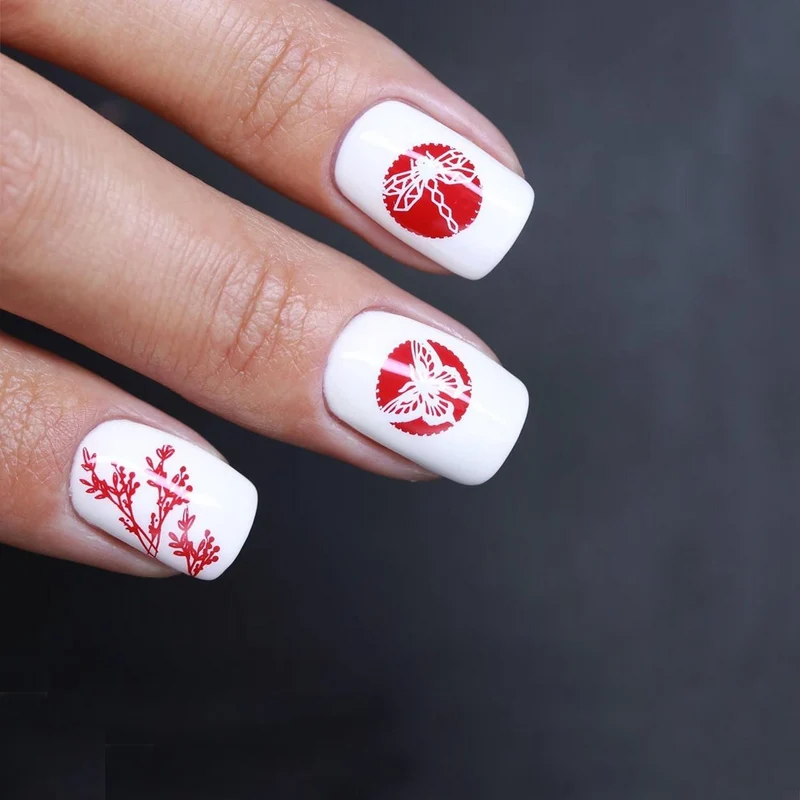 Swanky Stamping flower and butterfly nail stamping plates 072