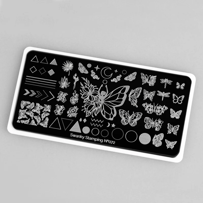 Swanky Stamping flower and butterfly nail stamping plates 072
