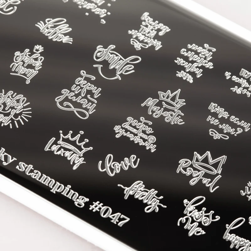Swanky Stamping word nail stamping plates 047