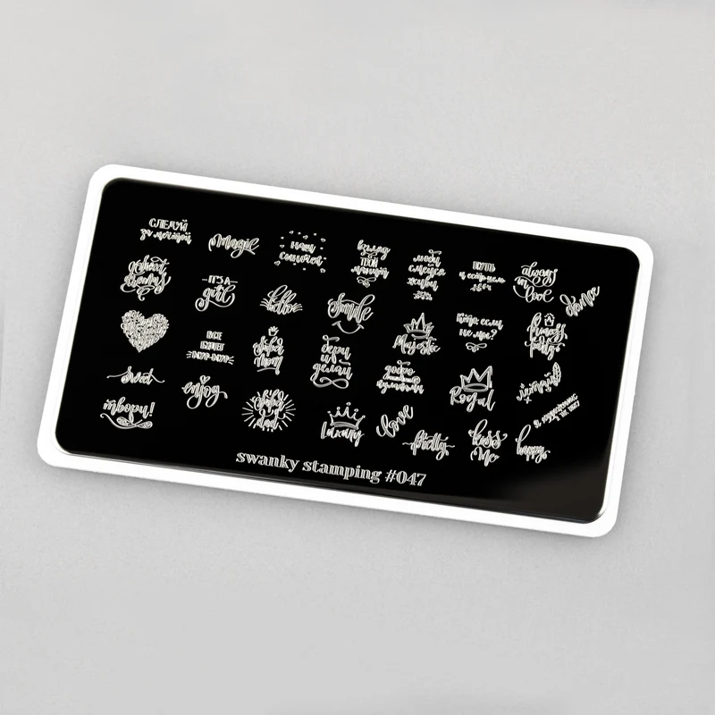 Swanky Stamping word nail stamping plates 047