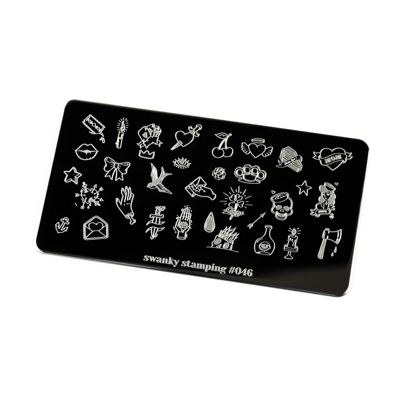 Swanky Stamping pop art tattoo nail stamping plates 046