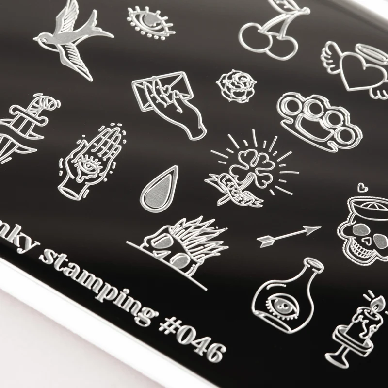 Swanky Stamping pop art tattoo nail stamping plates 046