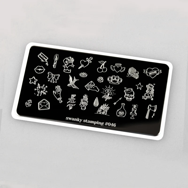 Swanky Stamping pop art tattoo nail stamping plates 046