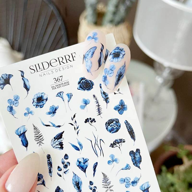 Slider.RF flower nail decals / sliders 367