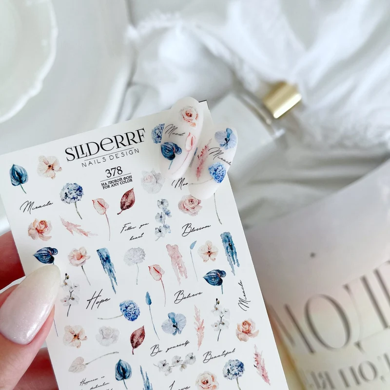 Slider.RF flower nail decals / sliders 378