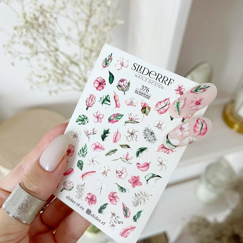 Slider.RF flower nail decals / sliders 376