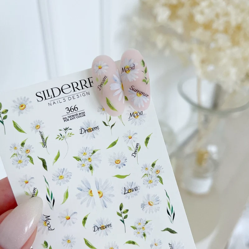 Slider.RF flower nail decals / sliders 366