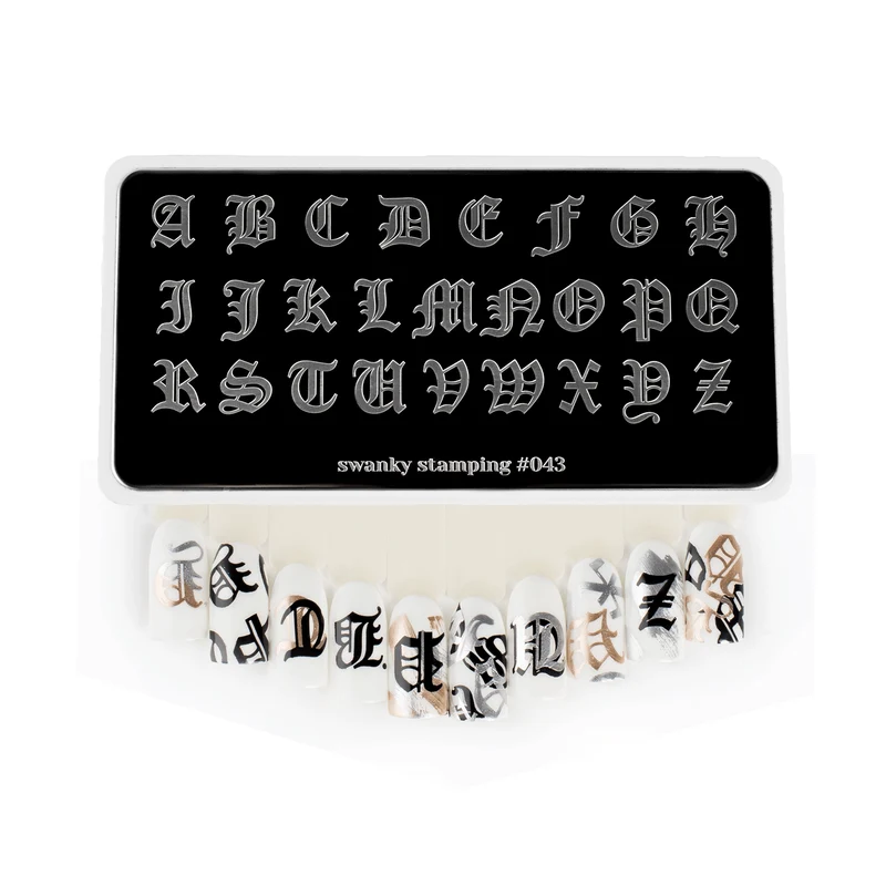 Swanky Stamping Old English nail stamping plates 043