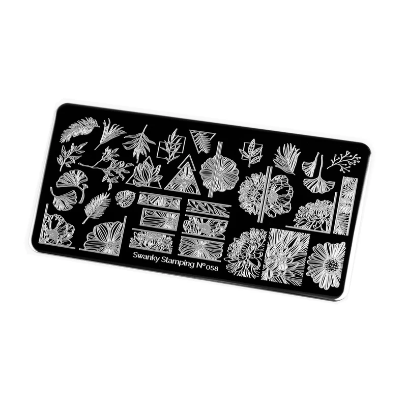 Swanky Stamping flower nail stamping plates 058