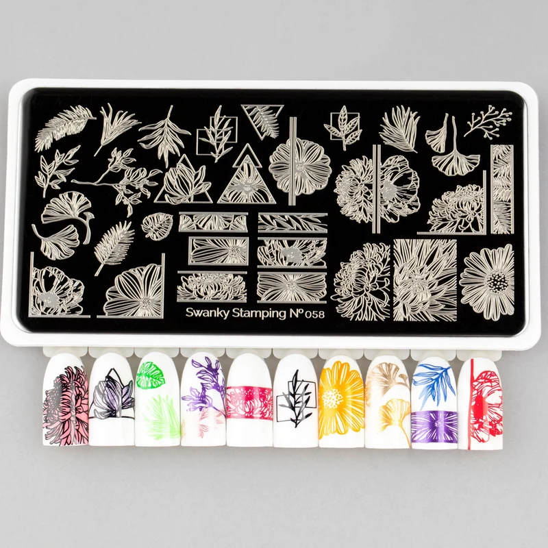 Swanky Stamping flower nail stamping plates 058