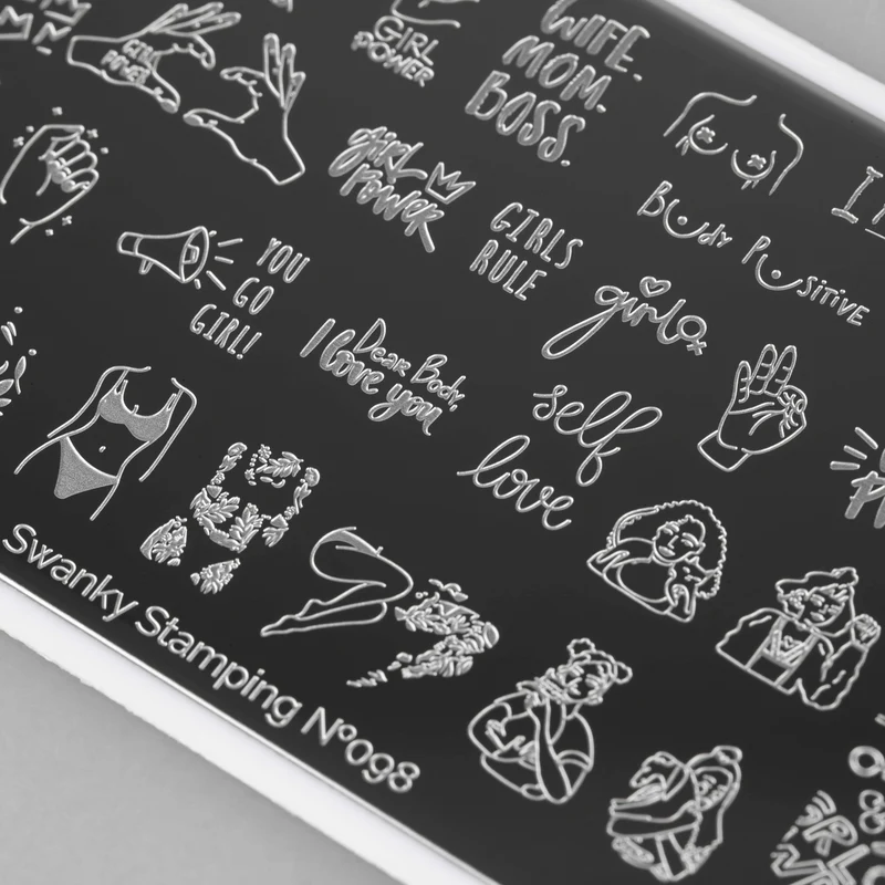 Swanky Stamping girl power nail stamping plates 098