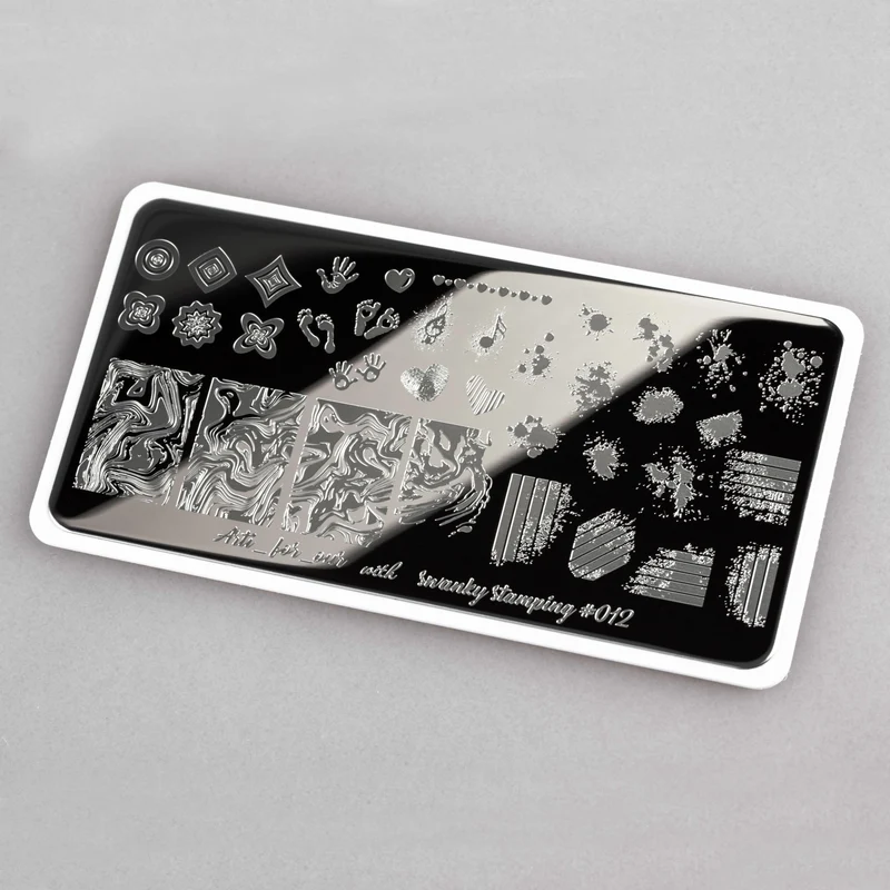 Swanky Stamping pattern and abstract nail stamping plates 012