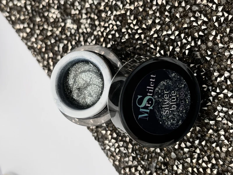 Glittergel von Mr. Stilett "Silver Blue" 5ml