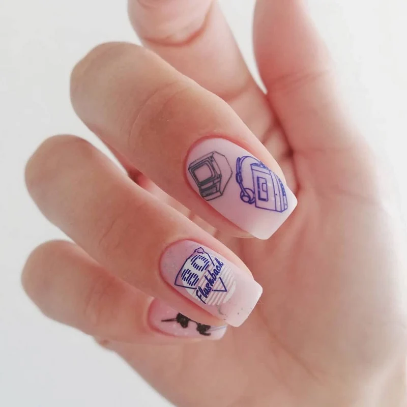 Swanky Stamping 80's nail stamping plates 076