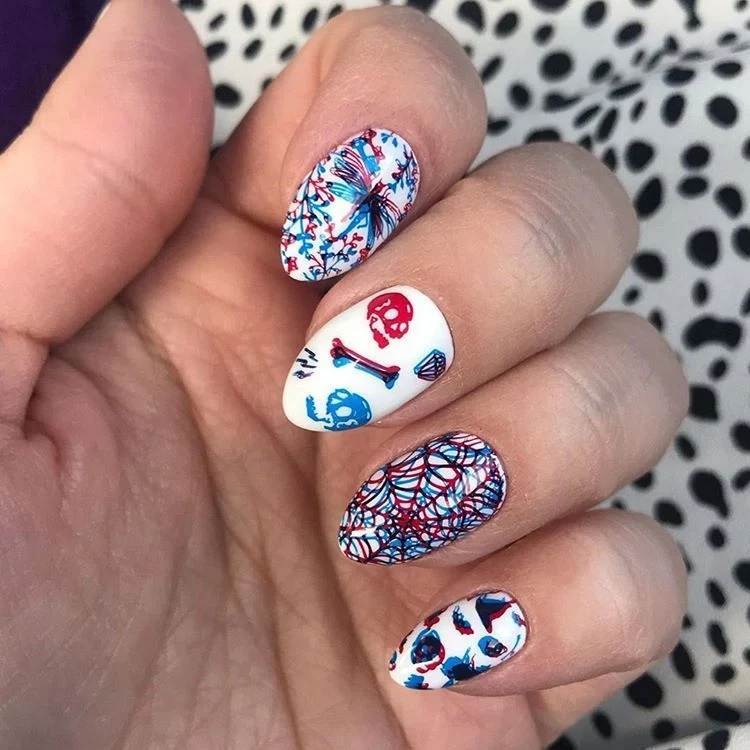 Swanky Stamping pattern and skull nail stamping plates 051