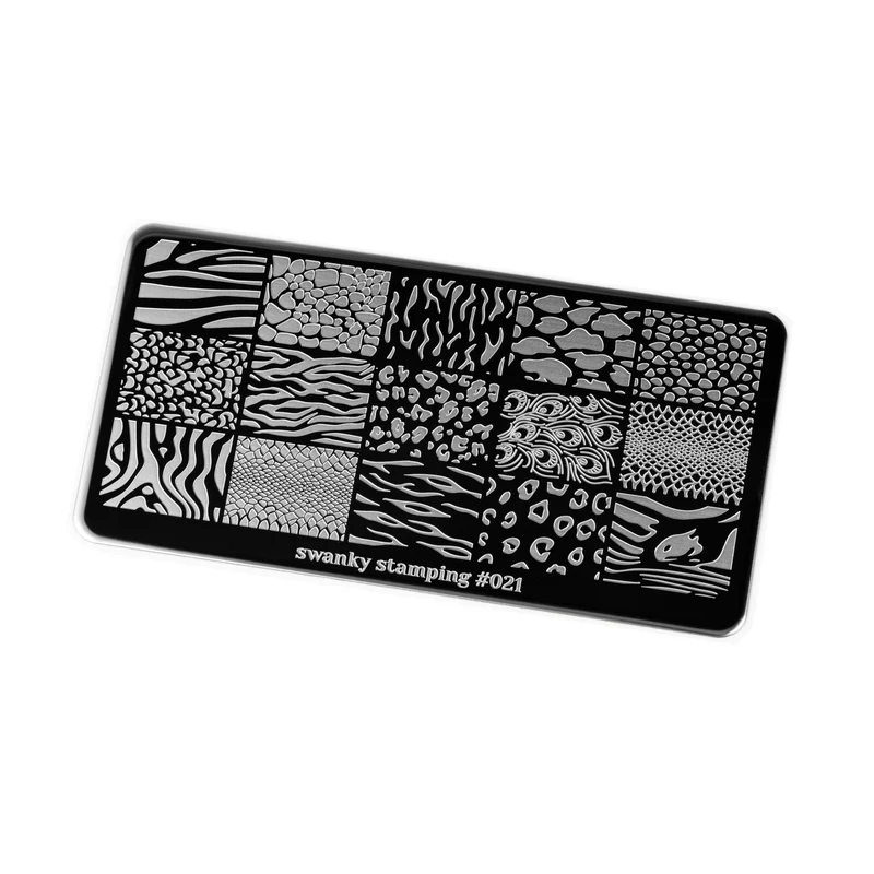 Swanky Stamping animal print nail stamping plates 021