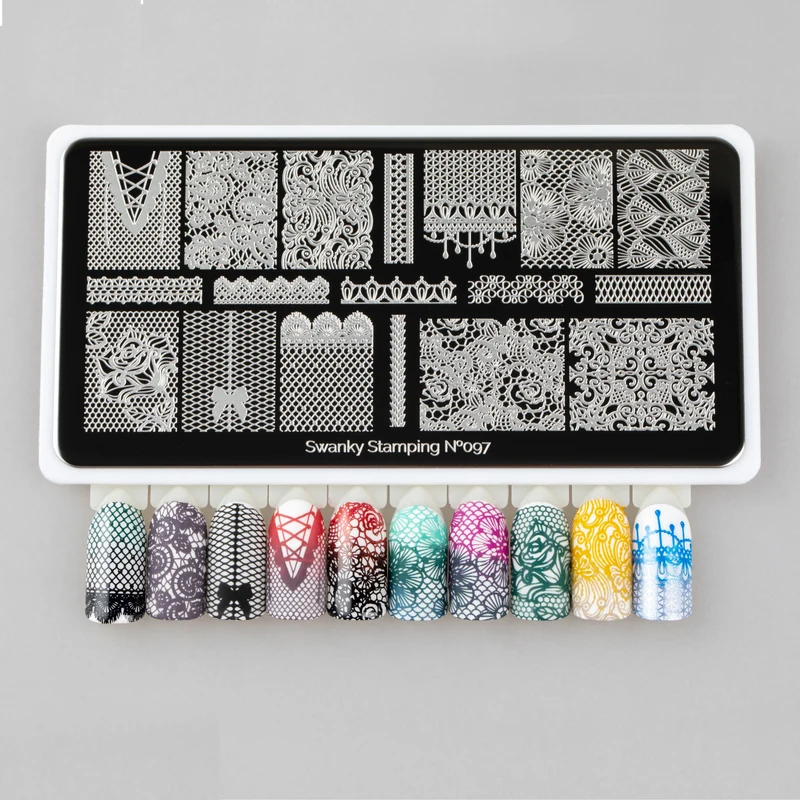 Swanky Stamping Pattern Lace nail stamping plates 097