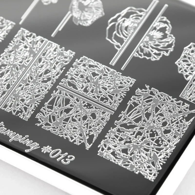 Swanky Stamping Abstract designs and flowers nail stamping plates 013