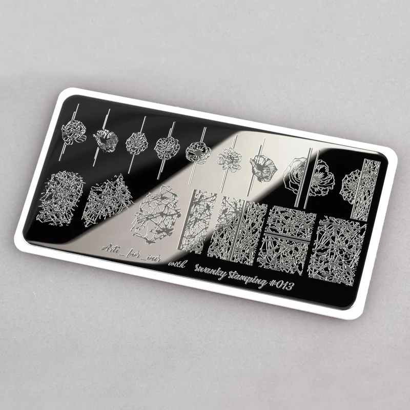 Swanky Stamping Abstract designs and flowers nail stamping plates 013