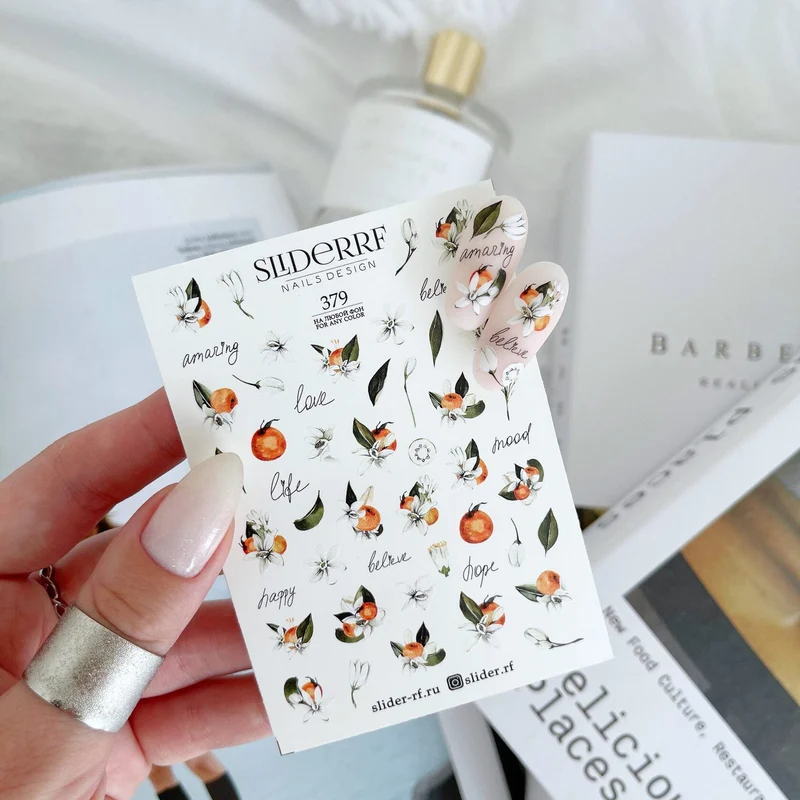 Slider.RF orange & citrus nail decals / sliders 379