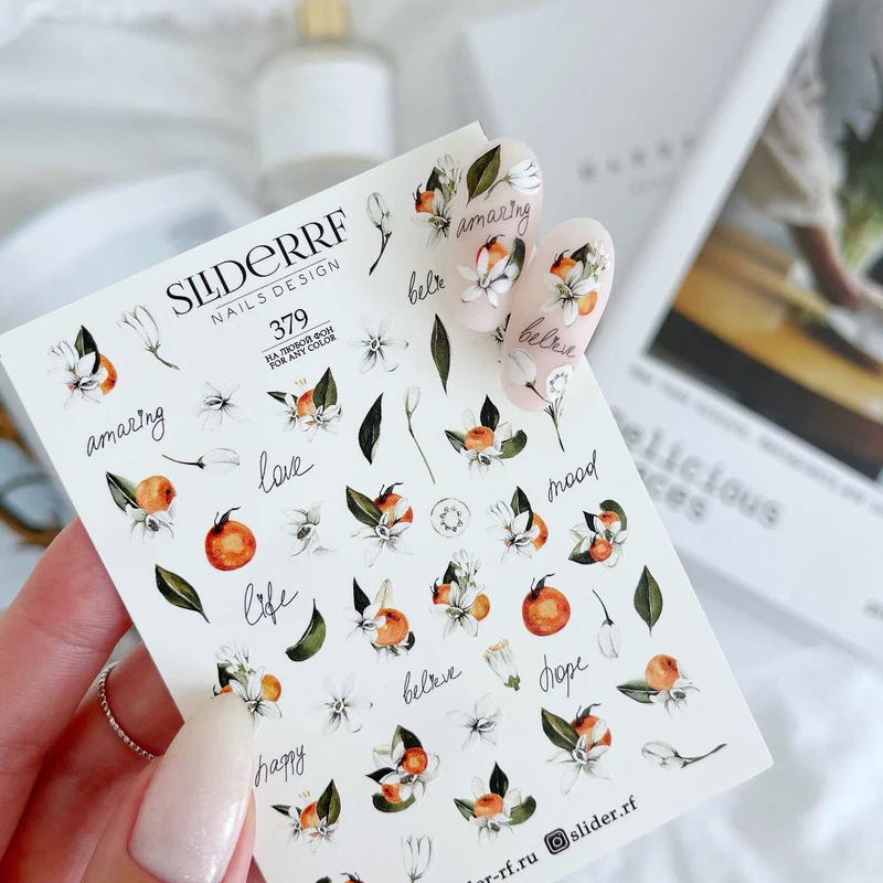 Slider.RF orange & citrus nail decals / sliders 379