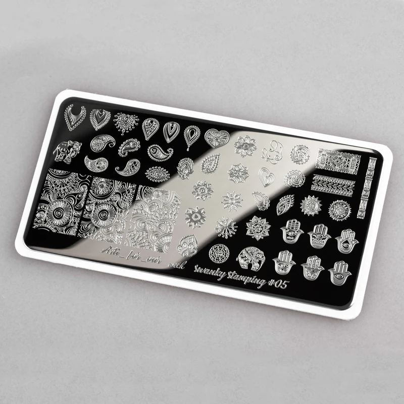 Swanky Stamping sacred geometry and paisley nail stamping plates 05