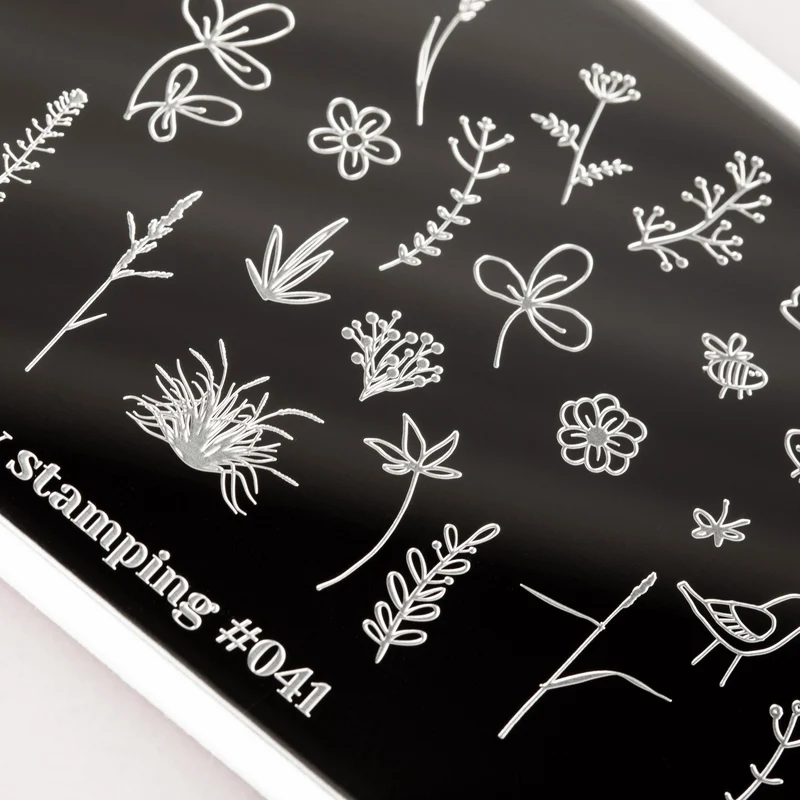 Swanky Stamping bees and flowers nail stamping plates 041