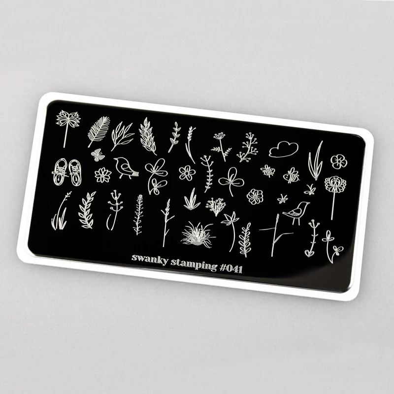 Swanky Stamping bees and flowers nail stamping plates 041
