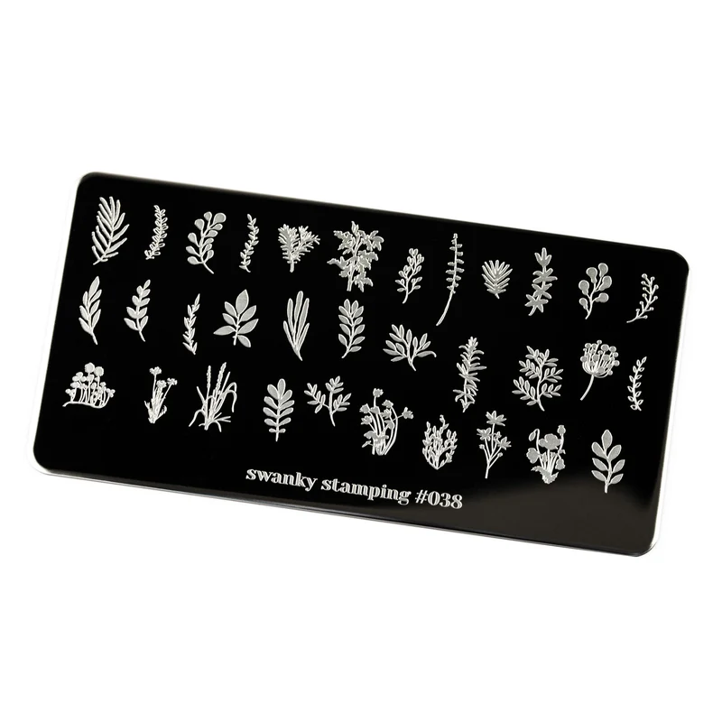 Swanky Stamping leaf nail stamping plates 038