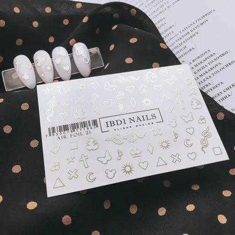IBDI Cool foil nail decals / sliders #Air foil 21