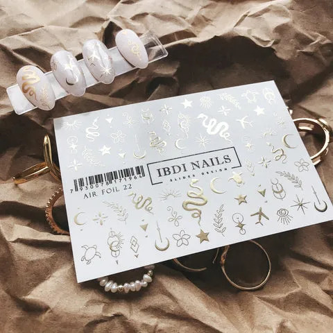 IBDI Cool foil nail decals / sliders #Air foil 22